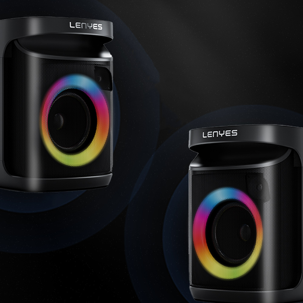 Lenyes S881 Su Geçirmez Mikrofonlu Çoklu Giriş RGB Işıklı TWS Karaoke FM Bluetooth Hoparlör v5.3 - 10