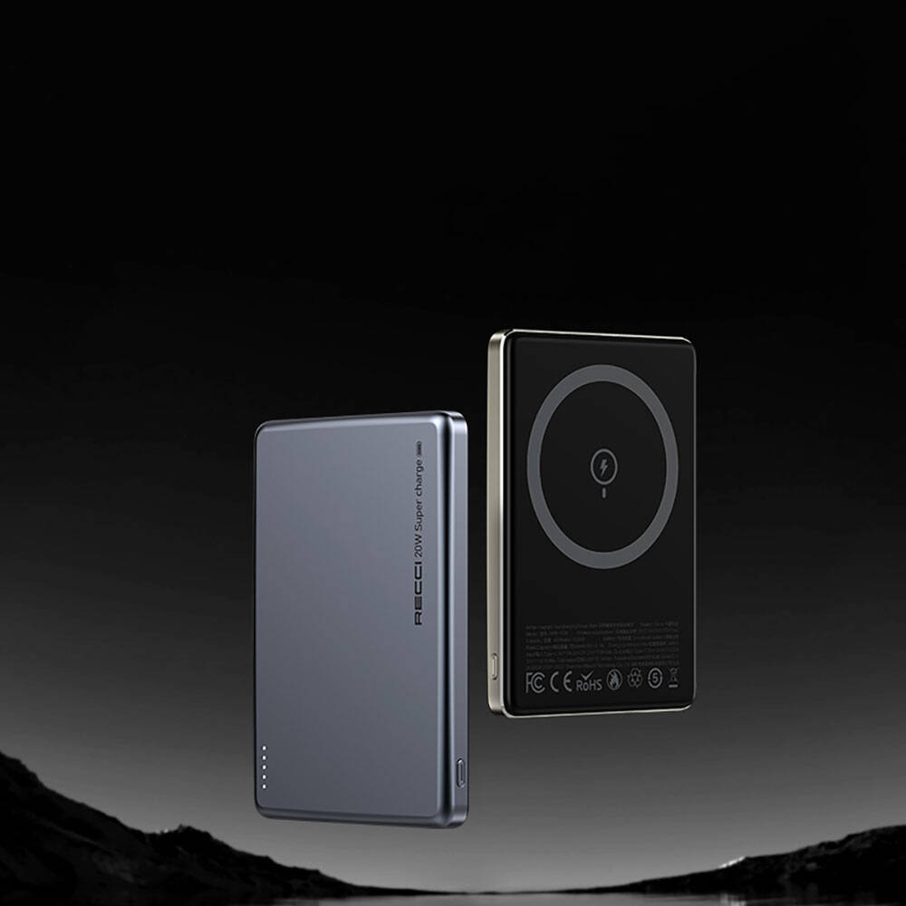 Recci RPB-W20 Taşınabilir Wireless Şarj ve PD Hızlı Şarj Özellikli Powerbank 15W 4900mAh - 8