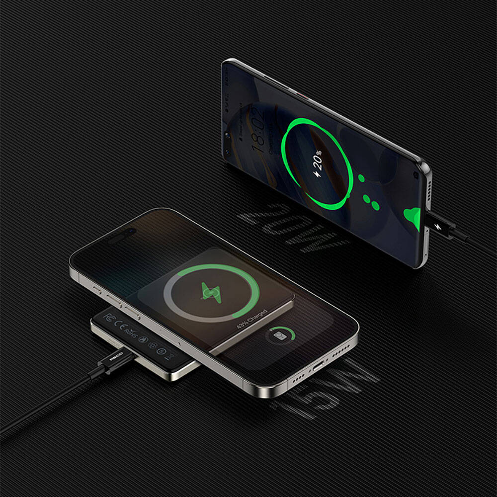 Recci RPB-W20 Taşınabilir Wireless Şarj ve PD Hızlı Şarj Özellikli Powerbank 15W 4900mAh - 9
