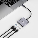 Wiwu Wi-HB8002 Travel Serisi 3in1 HDMI (4K@60Hz) Girişli 100W PD Type-C Hub Bağlantı İstasyonu - 3