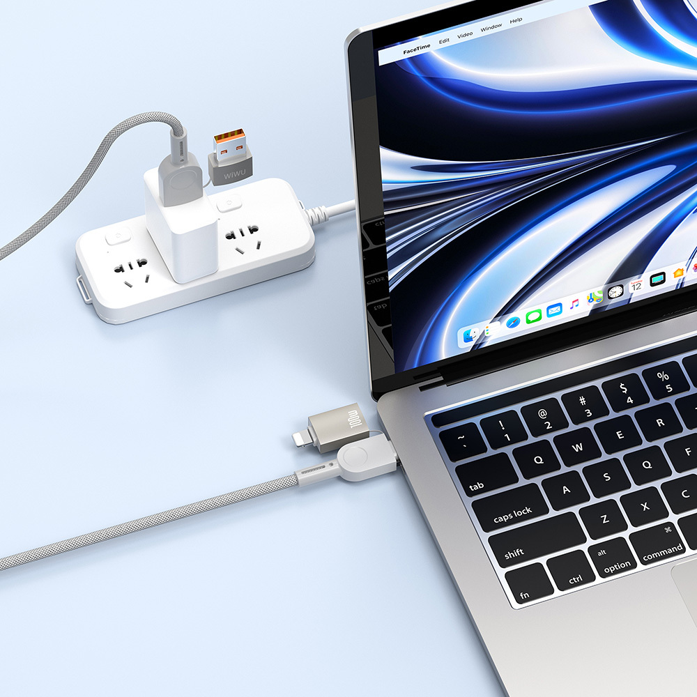 Wiwu 4in1 Raptor Serisi Çoklu USB-A + Type-C to Type-C + Lightning Şarj ve Data Kablosu 100W 120cm - 3
