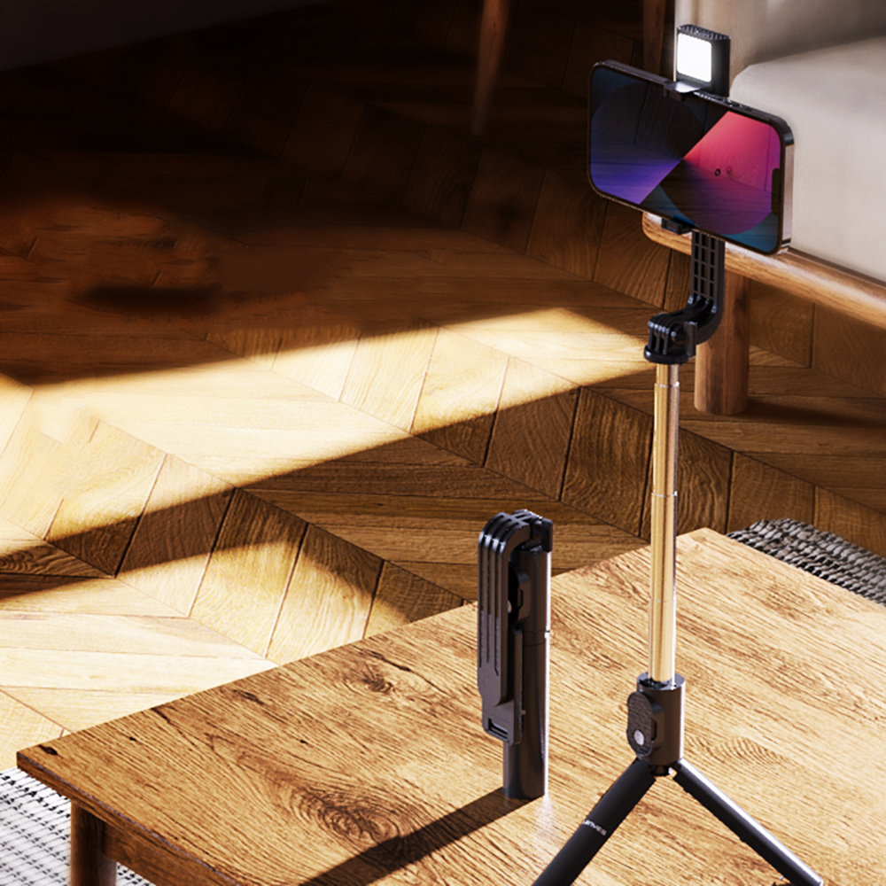 Lenyes LPH101 Canlı Yayın Dolgu Işıklı Tripod ve Selfie Çubuğu - 8