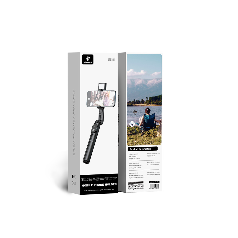 Lenyes LPH101 Canlı Yayın Dolgu Işıklı Tripod ve Selfie Çubuğu - 10