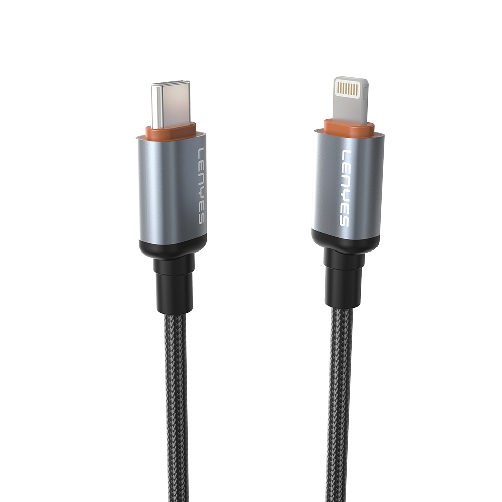 Lenyes LC528 Type-C to Lightning Hızlı Şarj Özellikli Örgülü Data ve Şarj Kablosu 27W 1M - 2