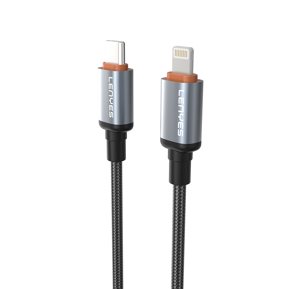 Lenyes LC528 Type-C to Lightning Hızlı Şarj Özellikli Örgülü Data ve Şarj Kablosu 27W 1M - 3