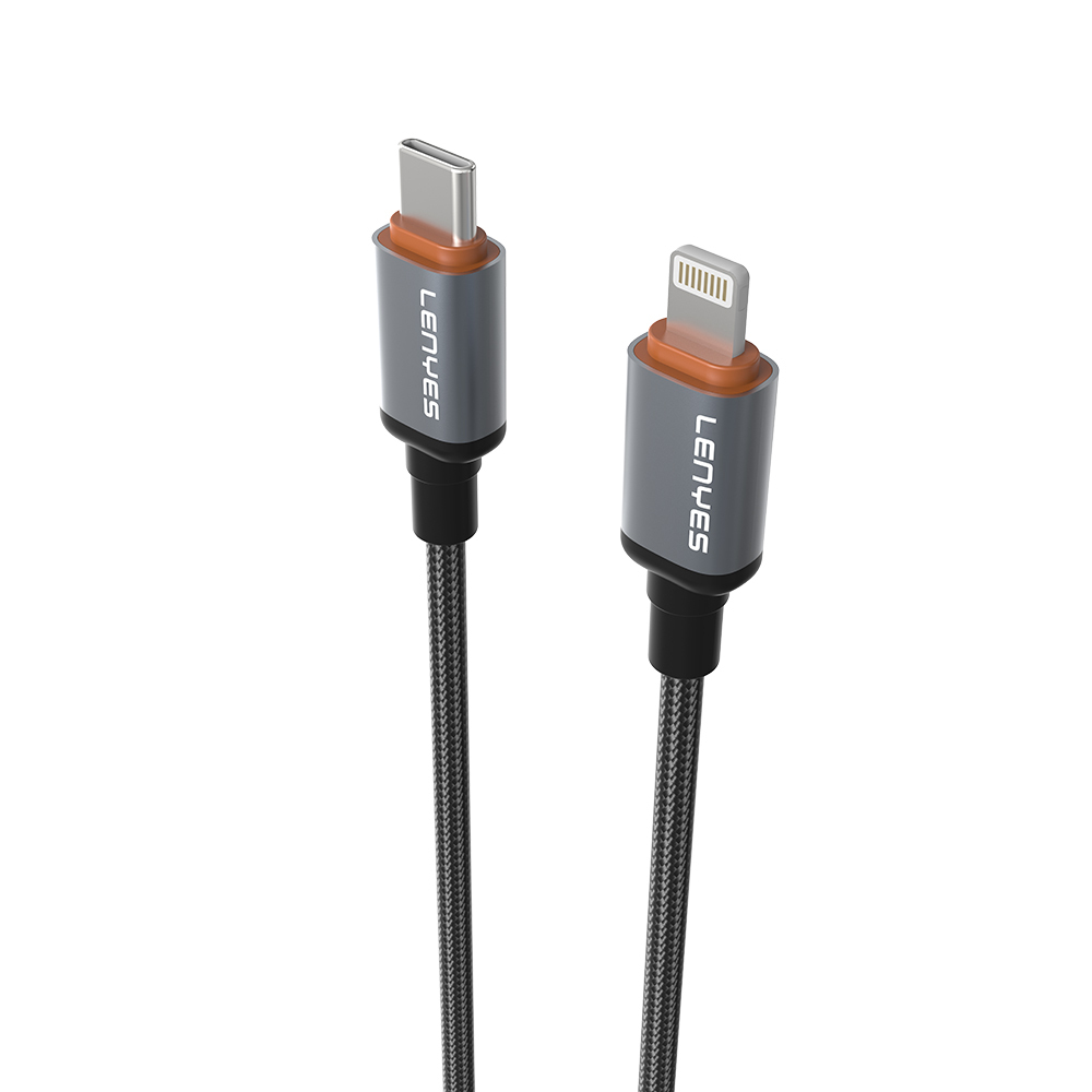 Lenyes LC528 Type-C to Lightning Hızlı Şarj Özellikli Örgülü Data ve Şarj Kablosu 27W 1M - 4