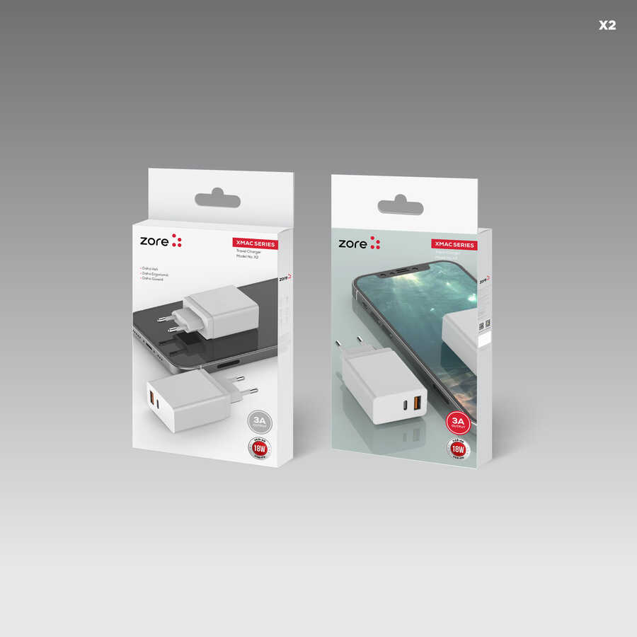 ​Zore XMac Serisi ZR-X2 Seyahat Şarj Başlığı - 3