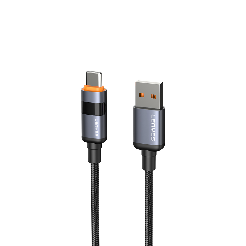 Lenyes LC529 USB-A to Type-C LED Dijital Göstergeli Hızlı Şarj Özellikli Data ve Şarj Kablosu 66W 1M - 2
