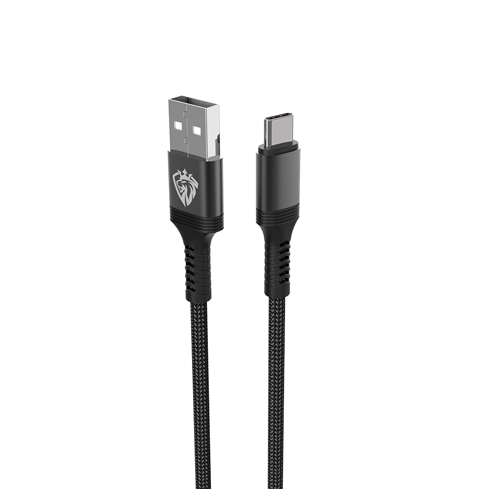 Lenyes LC980 USB-A to Type-C LED Hızlı Şarj Özellikli Örgülü Data ve Şarj Kablosu 1M 2.4A - 2