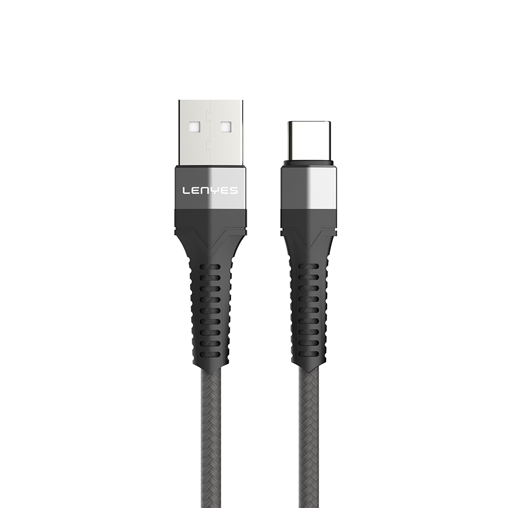 Lenyes LC987 USB-A to Type-C Hızlı Şarj Özellikli Örgülü Data ve Şarj Kablosu 1M 2.4A - 1
