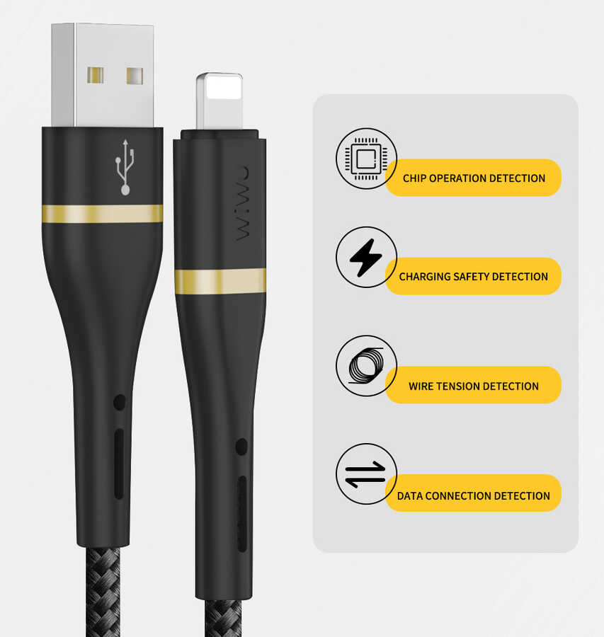 Wiwu ED-105 2 in 1 USB A- Type-C to Lightning Elite Data Kablo - 8