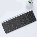Lenyes WK106 Sessiz Tuş Tasarımlı Entegre Stand Bölmeli Çift Bluetooth Bağlantılı 2.4G Kablosuz Klavye - 10