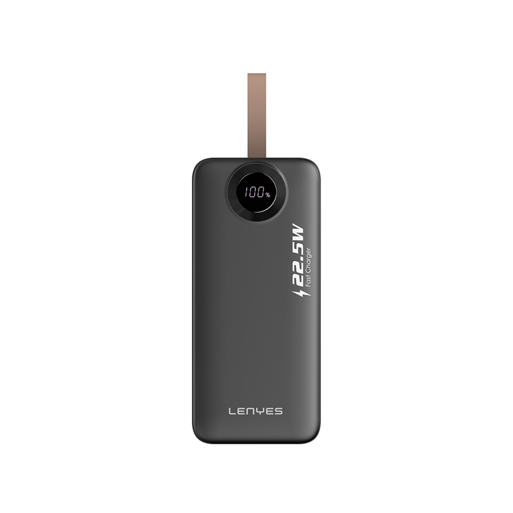 Lenyes PXD487D Dijital LED Göstergeli Type-C ve Lightning Kablolu Askılı Powerbank 22.5W 40.000mAh - 1