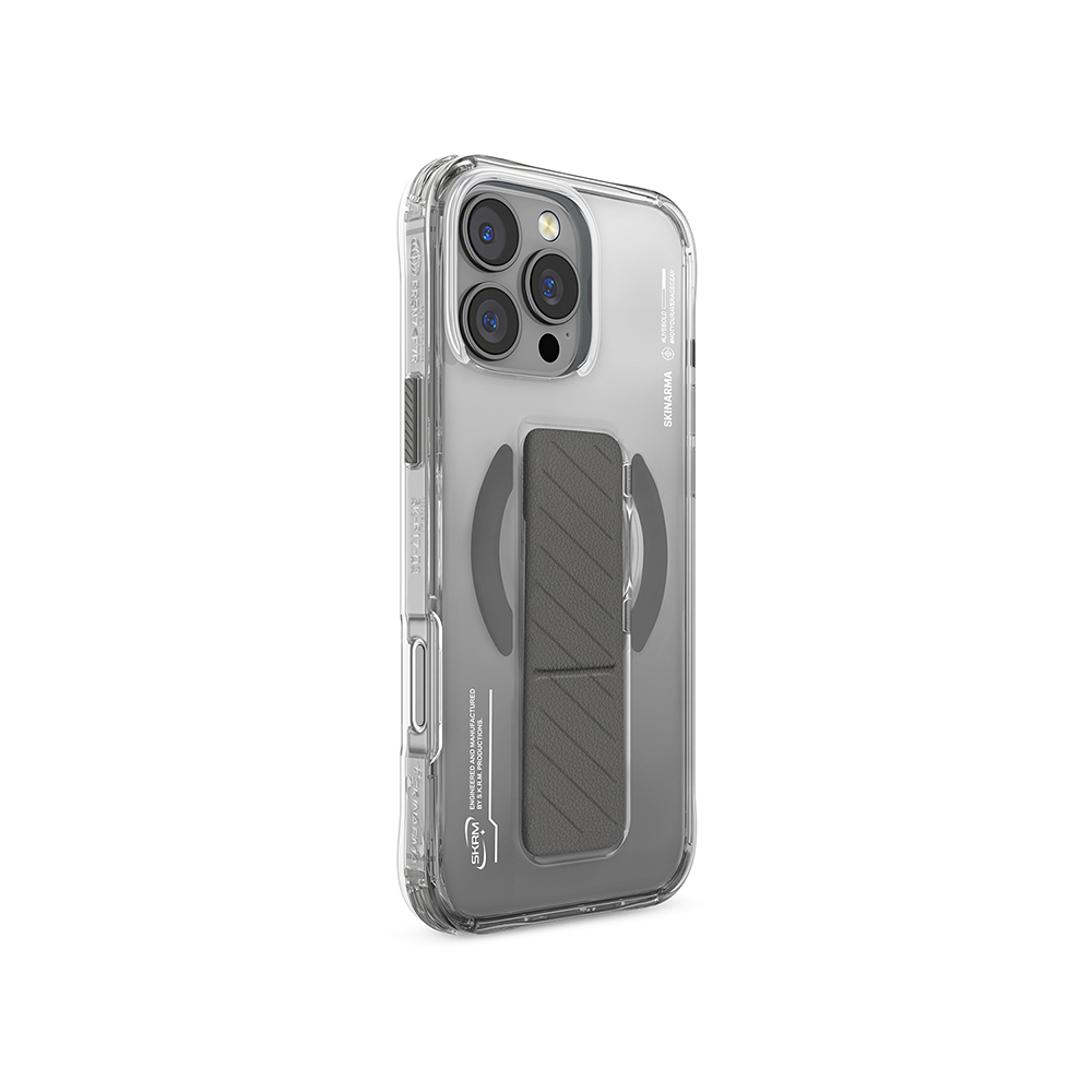 Apple iPhone 16 Pro Uyumlu Kılıf Magsafe Şarj Özellikli Teknoloji Desenli Standlı Skinarma Axon Kapak - 9