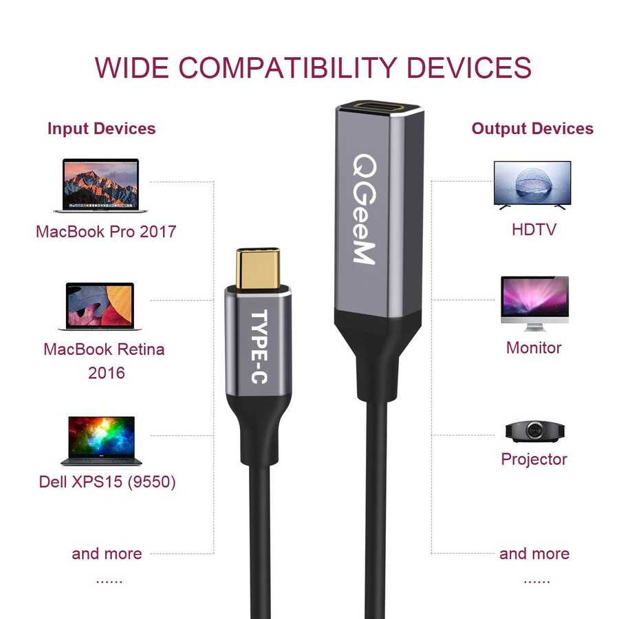 Qgeem QG-UA08 Type-C To Mini Display Dönüştürücü - 1