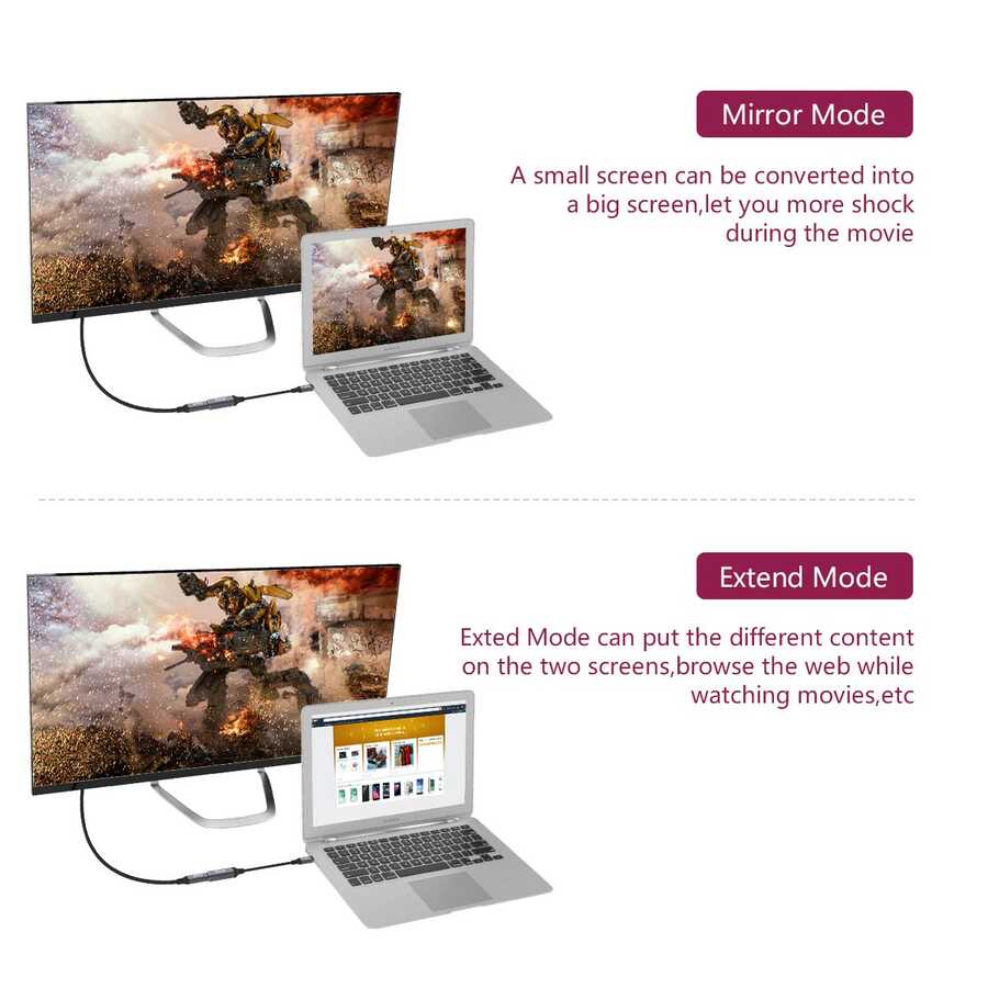 Qgeem QG-UA08 Type-C To Mini Display Dönüştürücü - 5