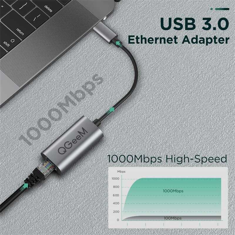 Qgeem QG-UA05 Usb To RJ45 Dönüştürücü - 2