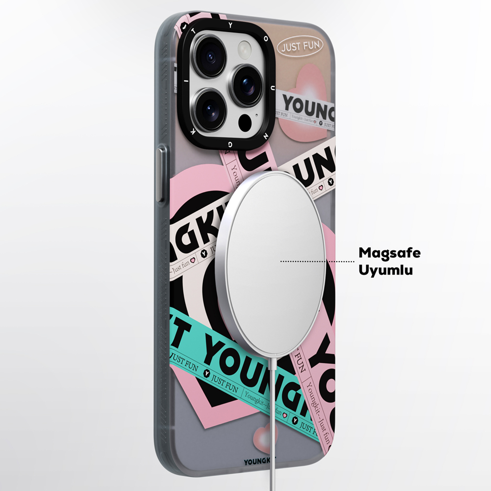 Apple iPhone 15 Pro Max Uyumlu Kılıf Magsafe Şarj Özellikli Airbagli Çift Katmanlı Youngkit Flipped Serisi Kapak - 6