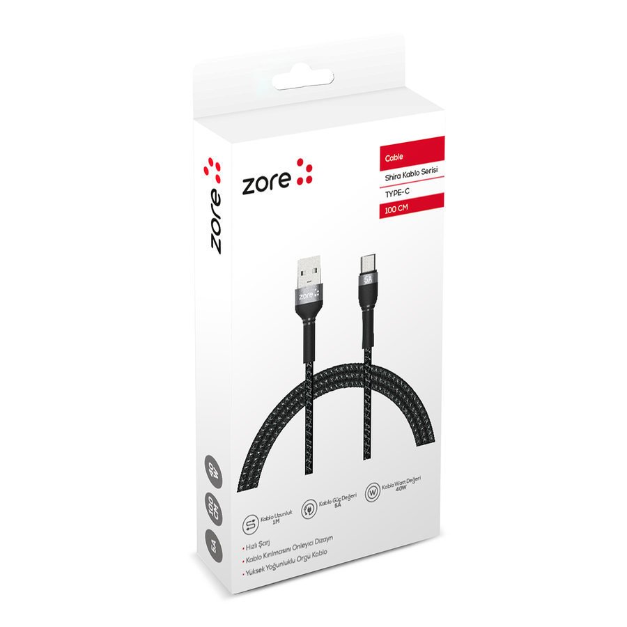 Zore Shira Serisi Type-C USB Kablo 1m - 1
