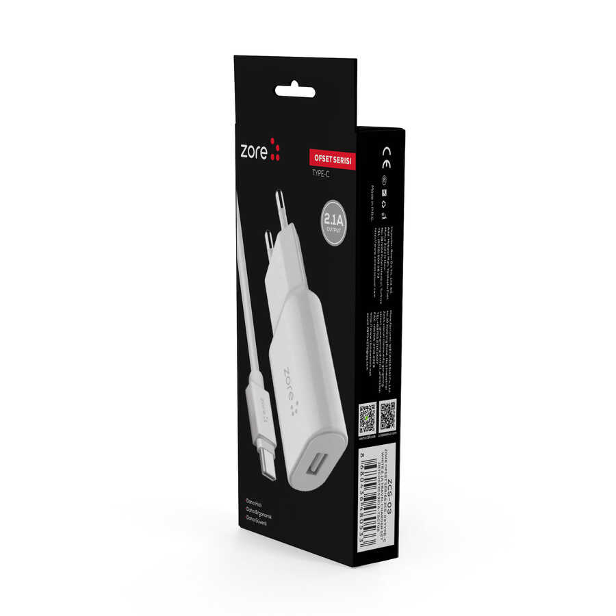 Zore Ofset Serisi ZCS-03 Type-C 2 in 1 Ev Şarj Seti 2.1A - 1