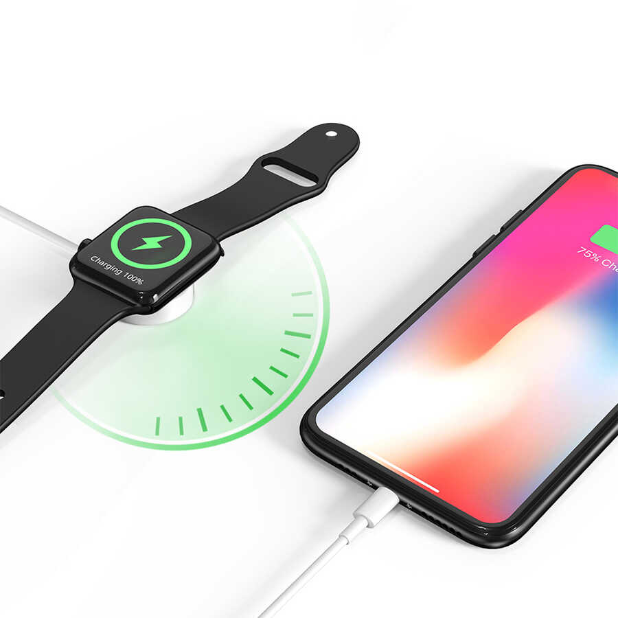 Wiwu M10 2 in 1 Wireless ve Lightning PD Şarj Kablosu - 2
