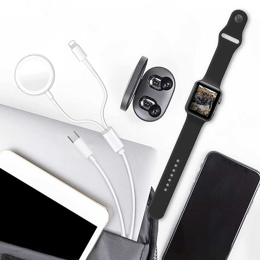 Wiwu M10 2 in 1 Wireless ve Lightning PD Şarj Kablosu - 12