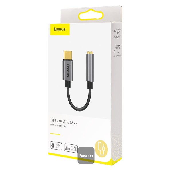 Baseus iPhone 15 ve 16 Tüm Serilere Uyumlu Type-C to 3.5mm Kulaklık Dönüştürücü Ses Adaptörü
