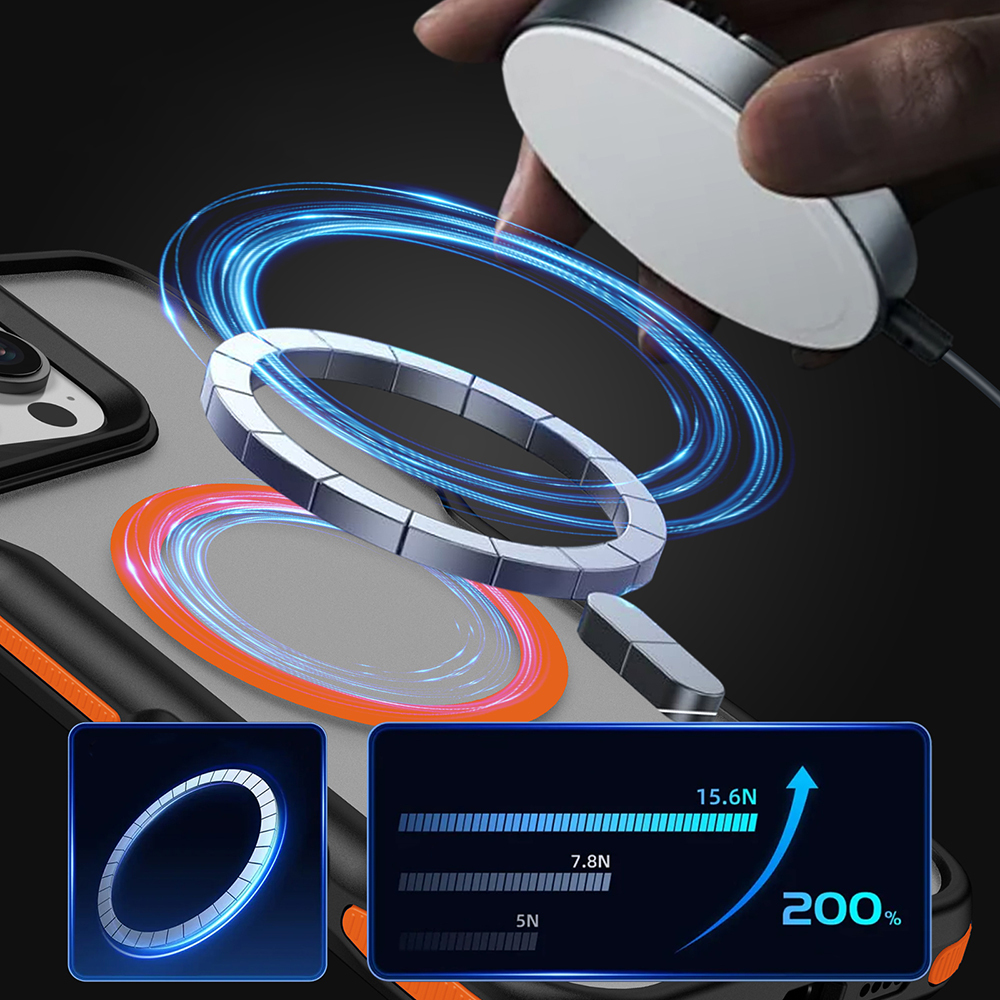 Apple iPhone 16 Pro Uyumlu Kılıf Magsafe Şarj Özellikli Renkli Kenar Airbag Şeritli Zore Lamer Kapak - 2