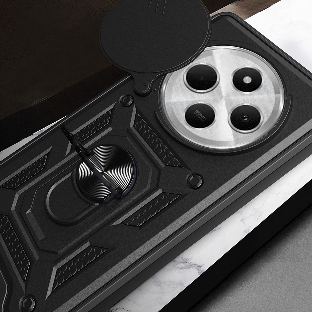 Xiaomi Redmi 14C 4G Uyumlu Kılıf Magnetik Standlı Kamera Korumalı Zore Sürgülü Vega Kapak - 5