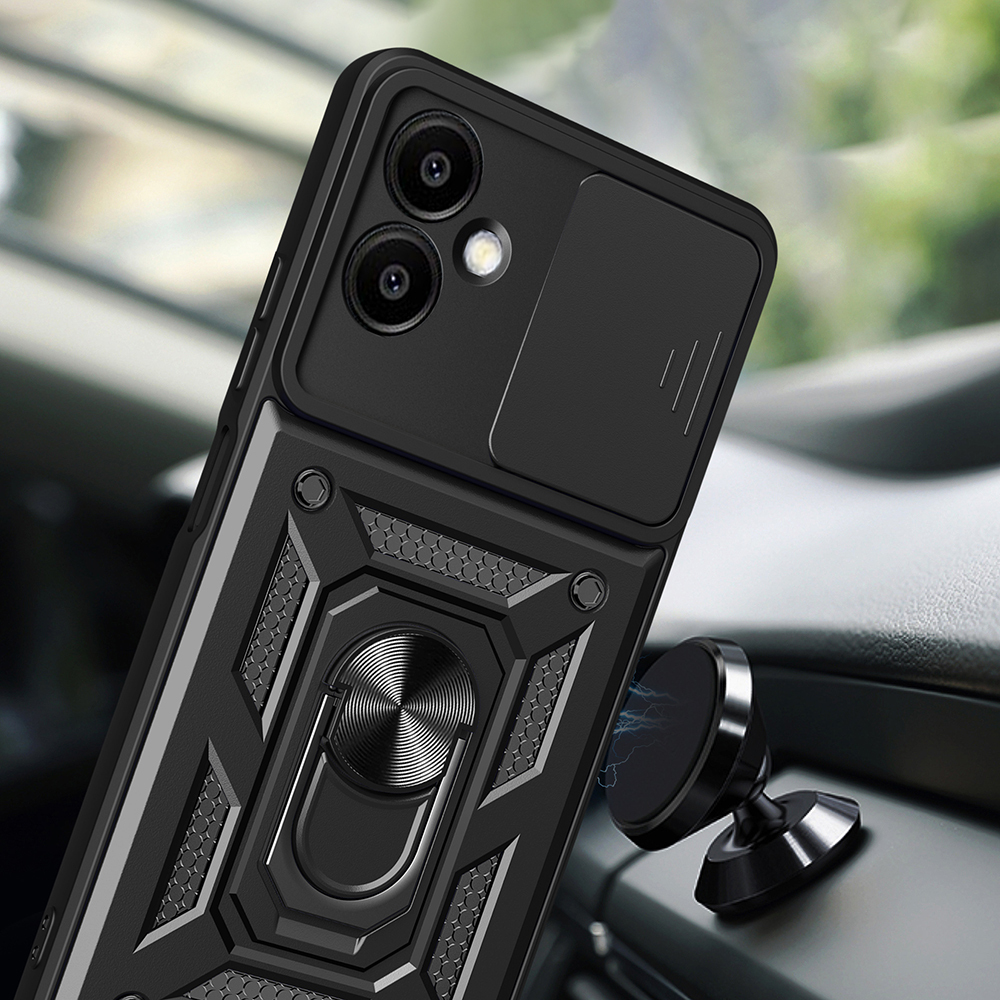 Samsung Galaxy A06 Uyumlu Kılıf Magnetik Standlı Kamera Korumalı Zore Sürgülü Vega Kapak - 4