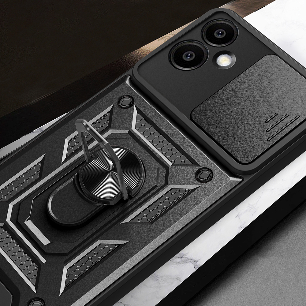 Samsung Galaxy A06 Uyumlu Kılıf Magnetik Standlı Kamera Korumalı Zore Sürgülü Vega Kapak - 7