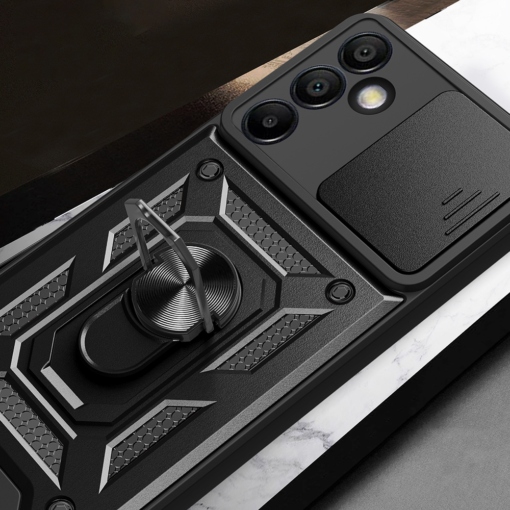 Samsung Galaxy S24 FE Uyumlu Kılıf Magnetik Standlı Kamera Korumalı Zore Sürgülü Vega Kapak - 5