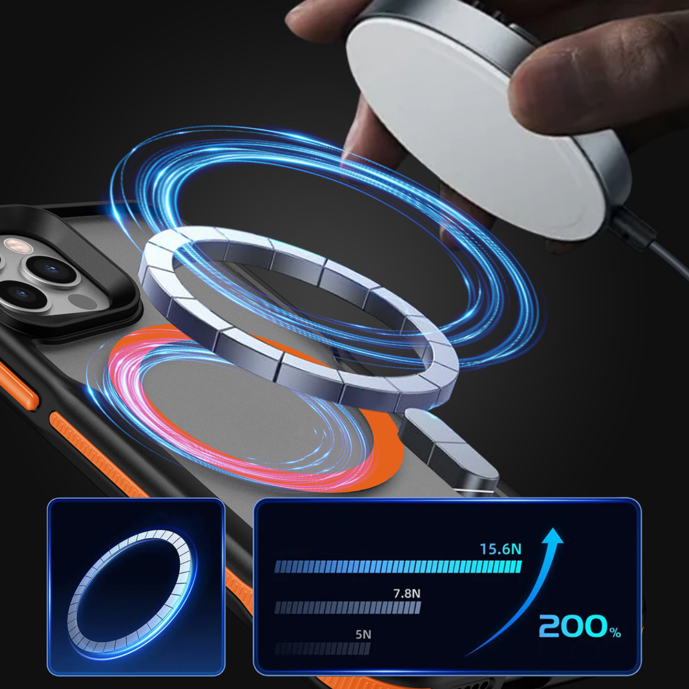 Apple iPhone 11 Uyumlu Kılıf Magsafe Şarj Özellikli Renkli Kenar Airbag Şeritli Zore Lamer Kapak - 1