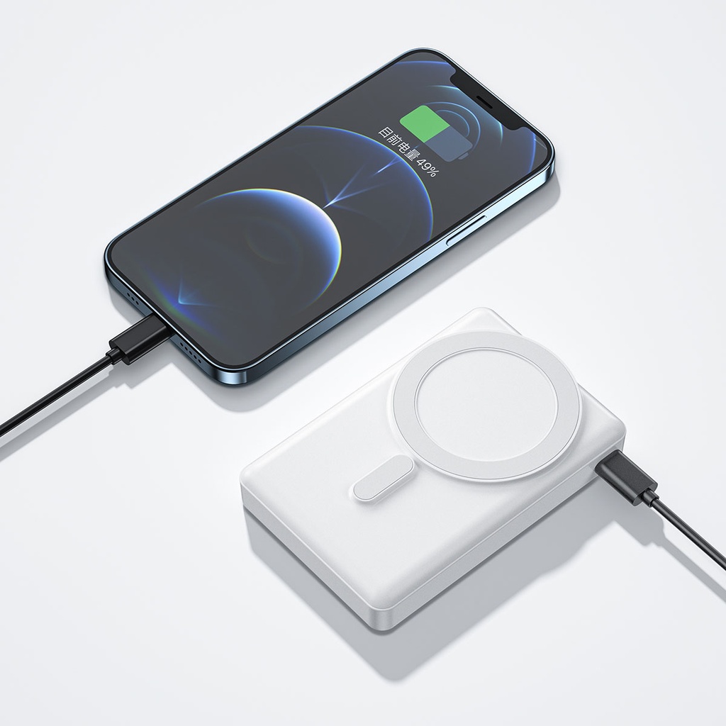 Wiwu JC-20 Hızlı Şarj Özellikli Standlı M-safe Wireless Transparan Powerbank 15W 10000mAh - 1
