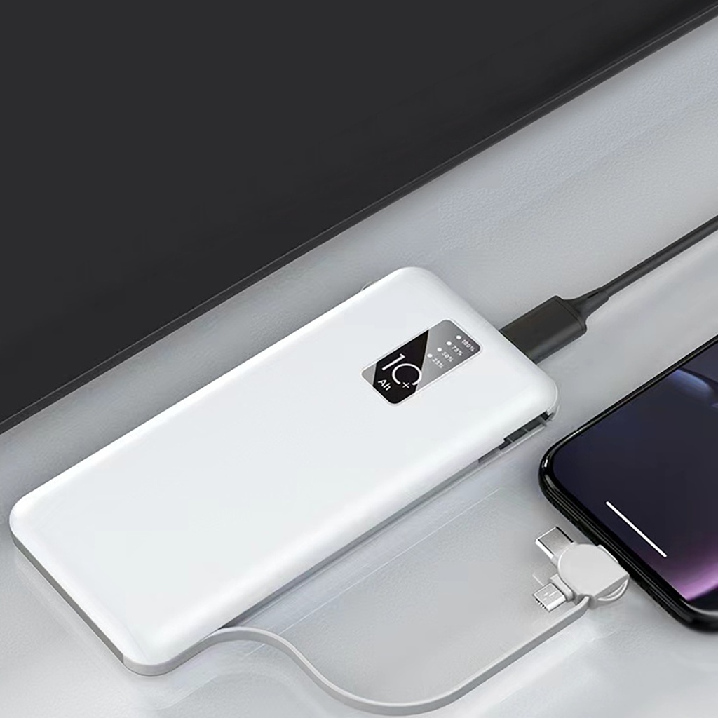 Zore PW-05 Hızlı Şarj Led Göstergeli Micro Lightning Type-C Kablolu Taşınabilir Powerbank 10000mAh - 1