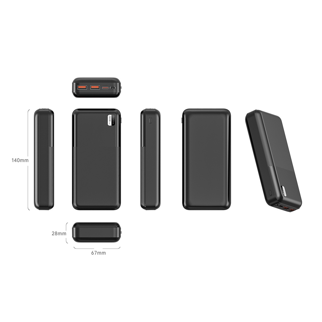 Xipin PX722 Hızlı Şarj Özellikli LED Işık Göstergeli Dual USB Taşınabilir Powerbank 20000mAh - 1