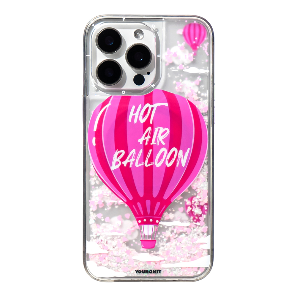 Apple iPhone 16 Pro Max Uyumlu Kılıf Magsafe Şarj Özellikli Parlak Kumlu Sıvılı Youngkit Pink Dream Quicksand Serisi Kapak - 7