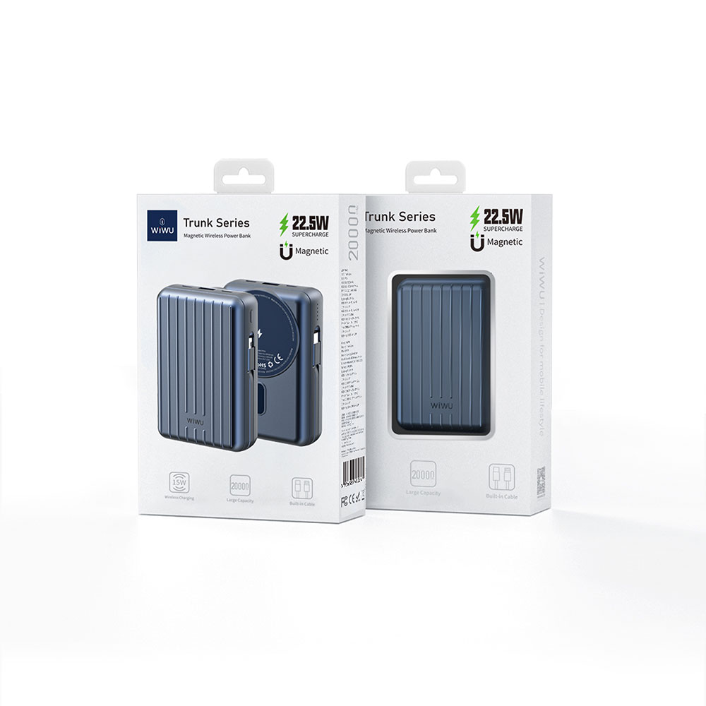 Wiwu PP04 Taşınabilir Wireless Şarj ve PD Hızlı Şarj Özellikli Powerbank 20W 20000mAh - 8