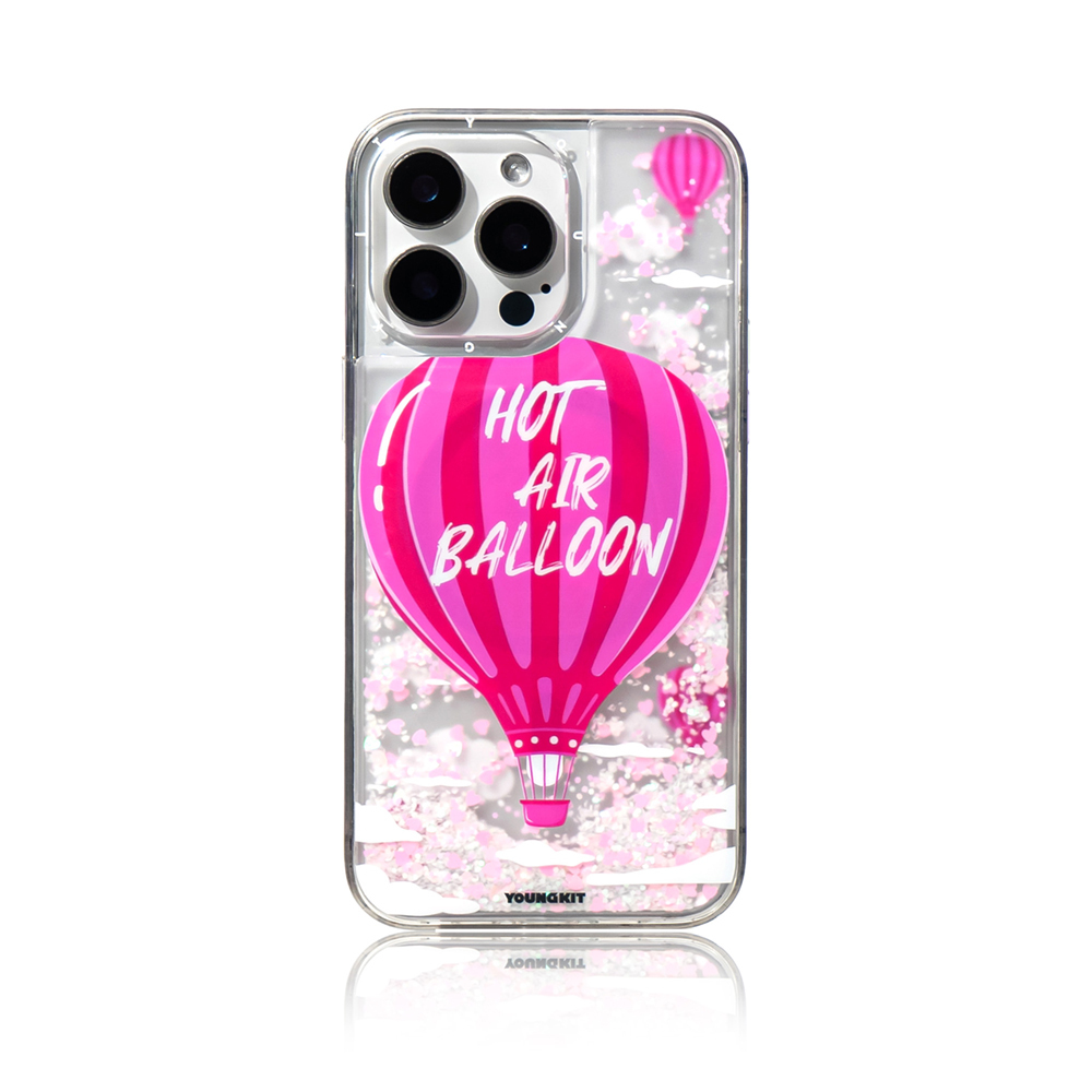 Apple iPhone 16 Pro Max Uyumlu Kılıf Magsafe Şarj Özellikli Parlak Kumlu Sıvılı Youngkit Pink Dream Quicksand Serisi Kapak - 9