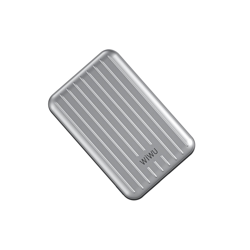 Wiwu PP02 Taşınabilir Wireless Şarj ve PD Hızlı Şarj Özellikli Powerbank 15W 5000mAh - 5