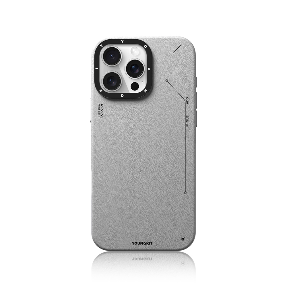 Apple iPhone 16 Pro Max Uyumlu Kılıf Magsafe Şarj Özellikli Basit Mat Deri Desenli Youngkit Tech Fashion Serisi Kapak - 9