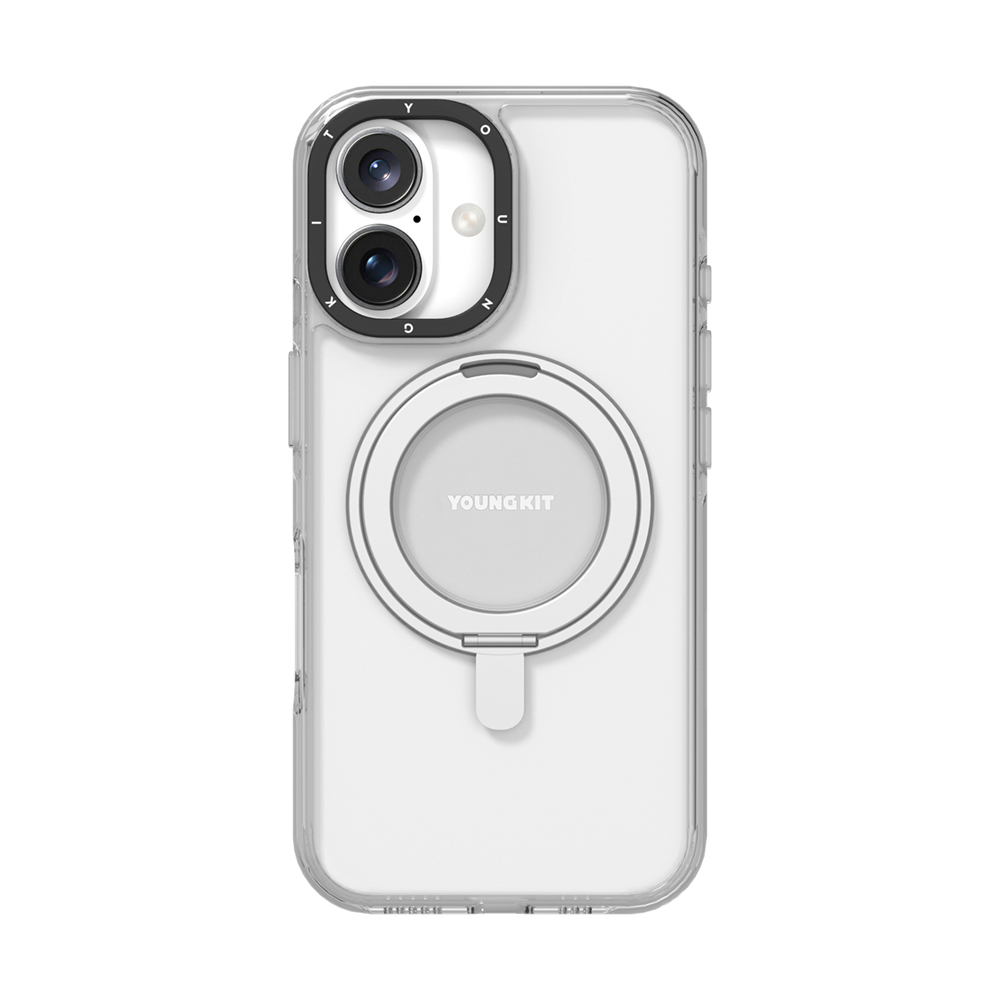 Apple iPhone 16 Uyumlu Kılıf Magsafe Şarj Özellikli Parmak Ring Standlı Youngkit Pivot Serisi Kapak - 2