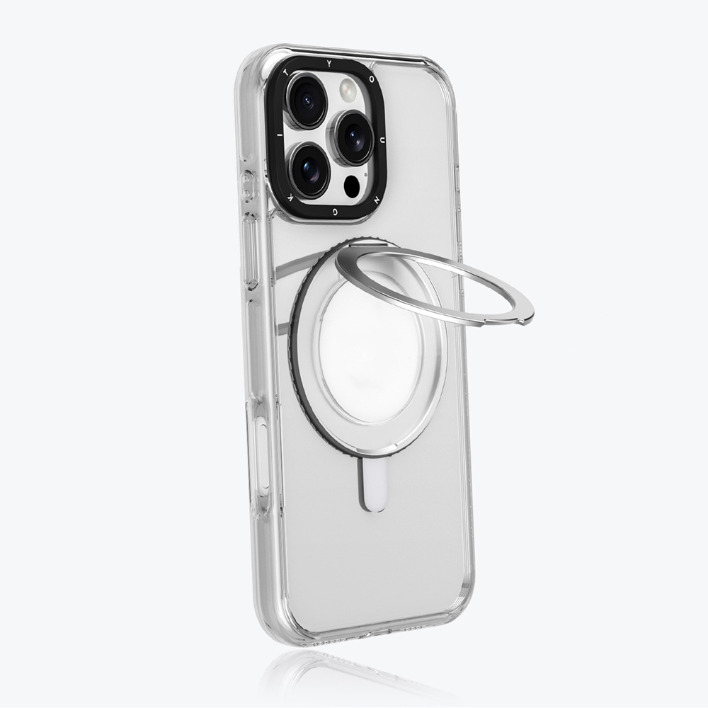 Apple iPhone 16 Pro Uyumlu Kılıf Magsafe Şarj Özellikli Parmak Ring Standlı Youngkit Pivot Serisi Kapak - 3