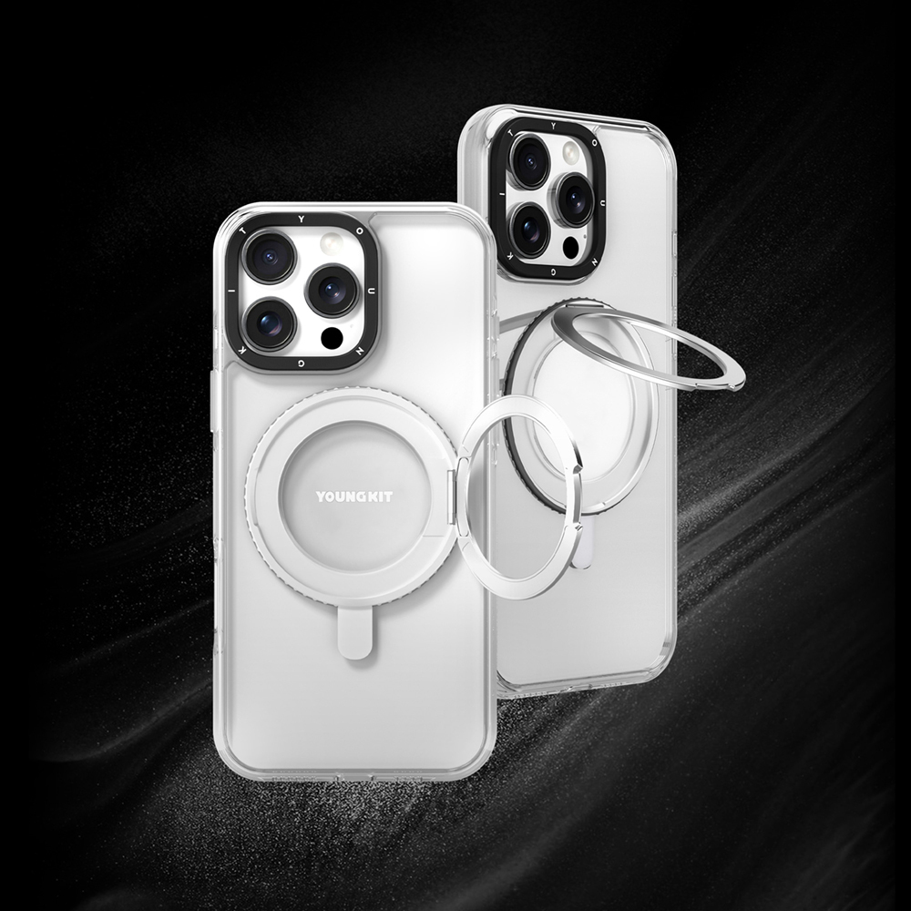 Apple iPhone 16 Pro Max Uyumlu Kılıf Magsafe Şarj Özellikli Parmak Ring Standlı Youngkit Pivot Serisi Kapak - 6