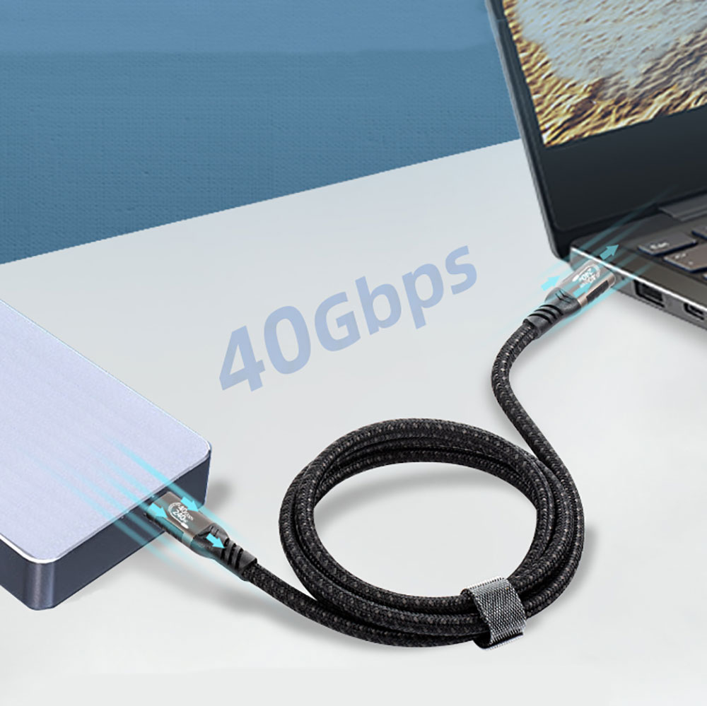 Zore QG01 Type-C to Type-C USB4 PD Data Kablosu 240W 40Gbps 8K@60Hz 1.2 Metre - 10