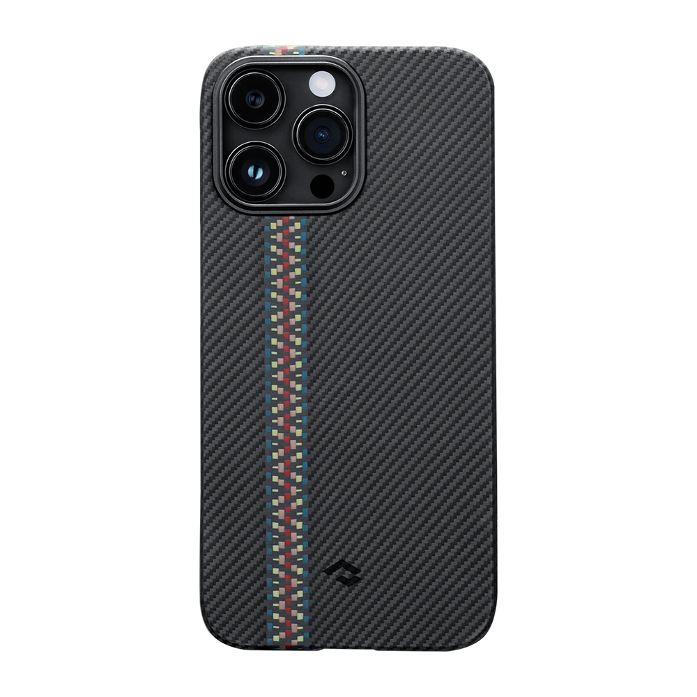 Apple iPhone 14 Pro Uyumlu Kılıf Magsafe Şarj Özellikli 600D Aramid Fiber Pitaka Tactile Woven Orchestra Serisi Rhapsody Kapak - 1