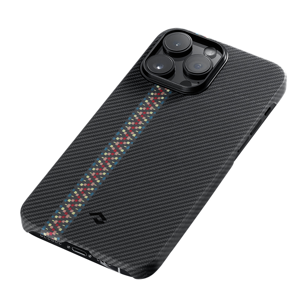 Apple iPhone 14 Pro Uyumlu Kılıf Magsafe Şarj Özellikli 600D Aramid Fiber Pitaka Tactile Woven Orchestra Serisi Rhapsody Kapak - 7
