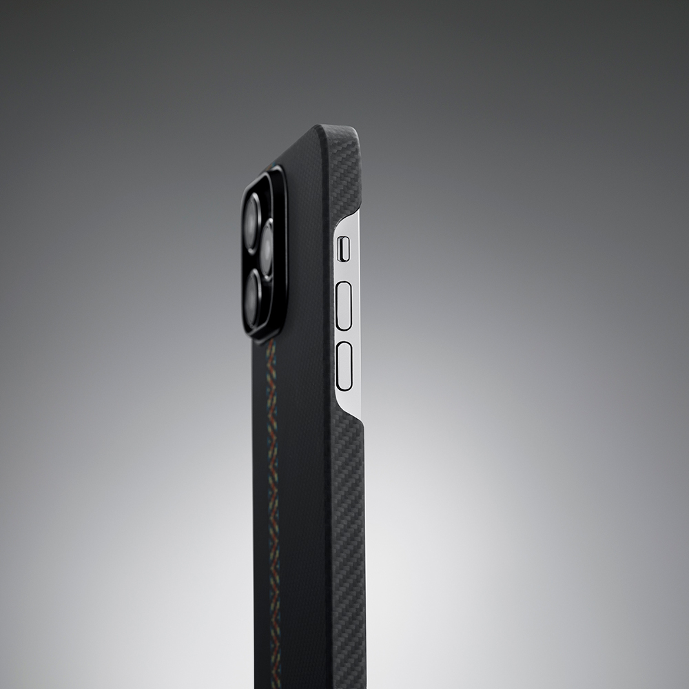Apple iPhone 14 Pro Uyumlu Kılıf Magsafe Şarj Özellikli 600D Aramid Fiber Pitaka Tactile Woven Orchestra Serisi Rhapsody Kapak - 19