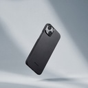 Apple iPhone 15 Plus Uyumlu Kılıf Magsafe Şarj Özellikli 600D Aramid Fiber Pitaka Ultra-Slim Classic Serisi Black-Grey Twill Kapak - 7
