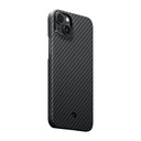 Apple iPhone 14 Uyumlu Kılıf Magsafe Şarj Özellikli 1500D Aramid Fiber Pitaka Ultra-Slim Classic Serisi Black-Grey Twill Kapak - 3